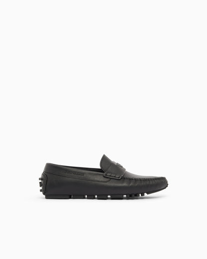 Saffiano leather driving loafers