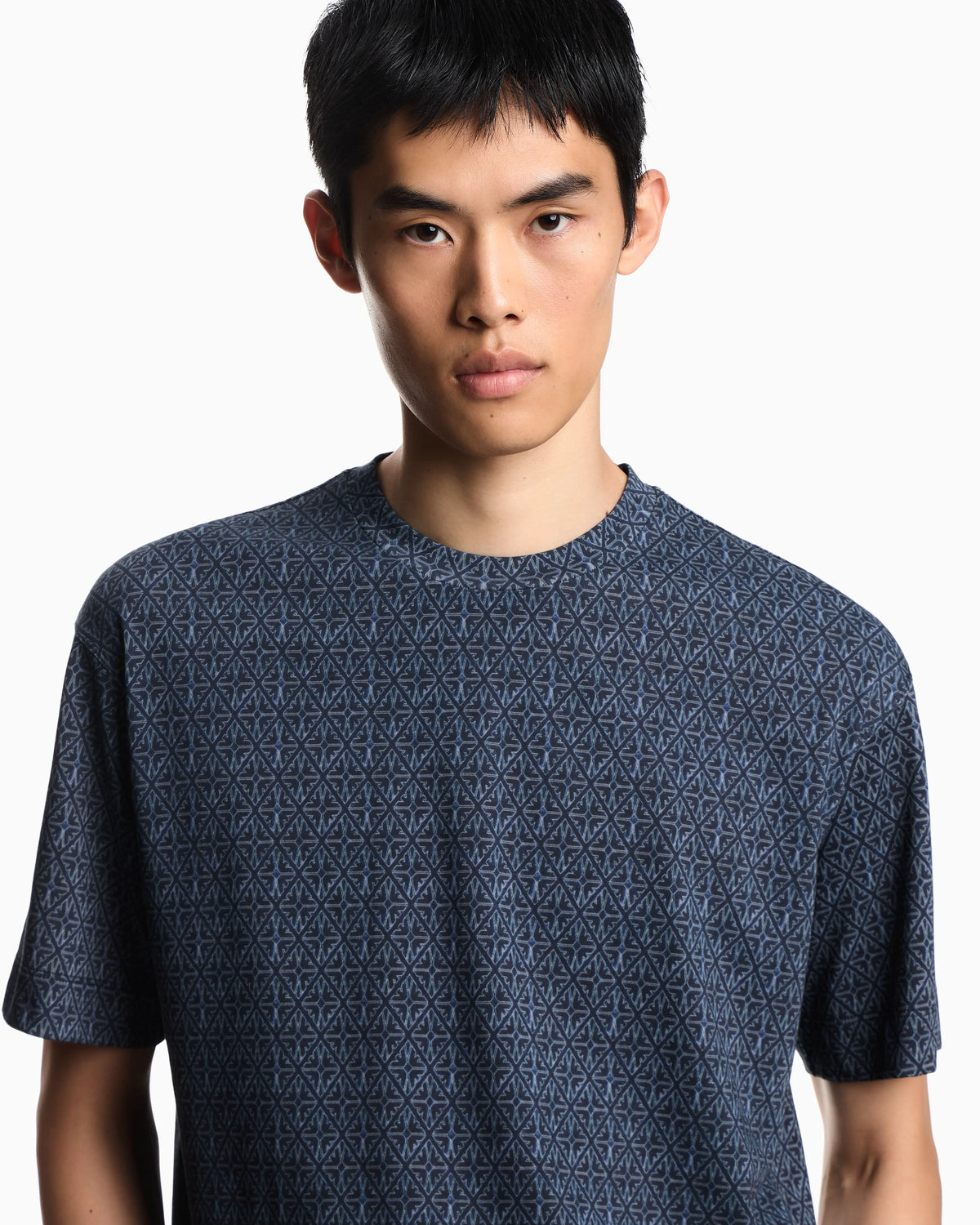 ASV jersey T-shirt with majolica-effect print