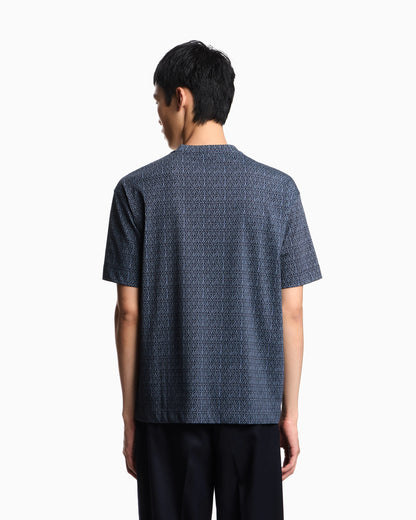 ASV jersey T-shirt with majolica-effect print