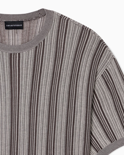 Ribbed Lyocell-blend jumper with jacquard pattern