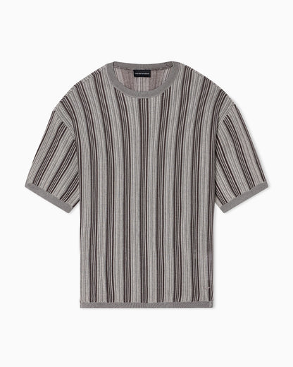 Ribbed Lyocell-blend jumper with jacquard pattern