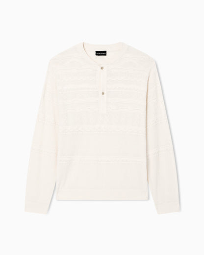Lyocell-blend, Henley neckline jumper