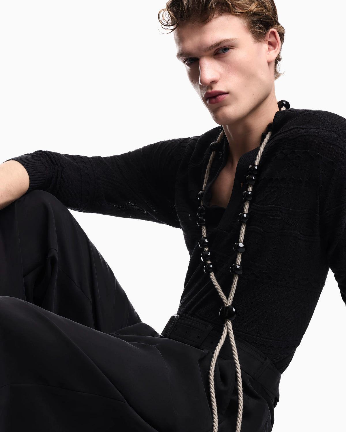 Lyocell-blend, Henley neckline jumper
