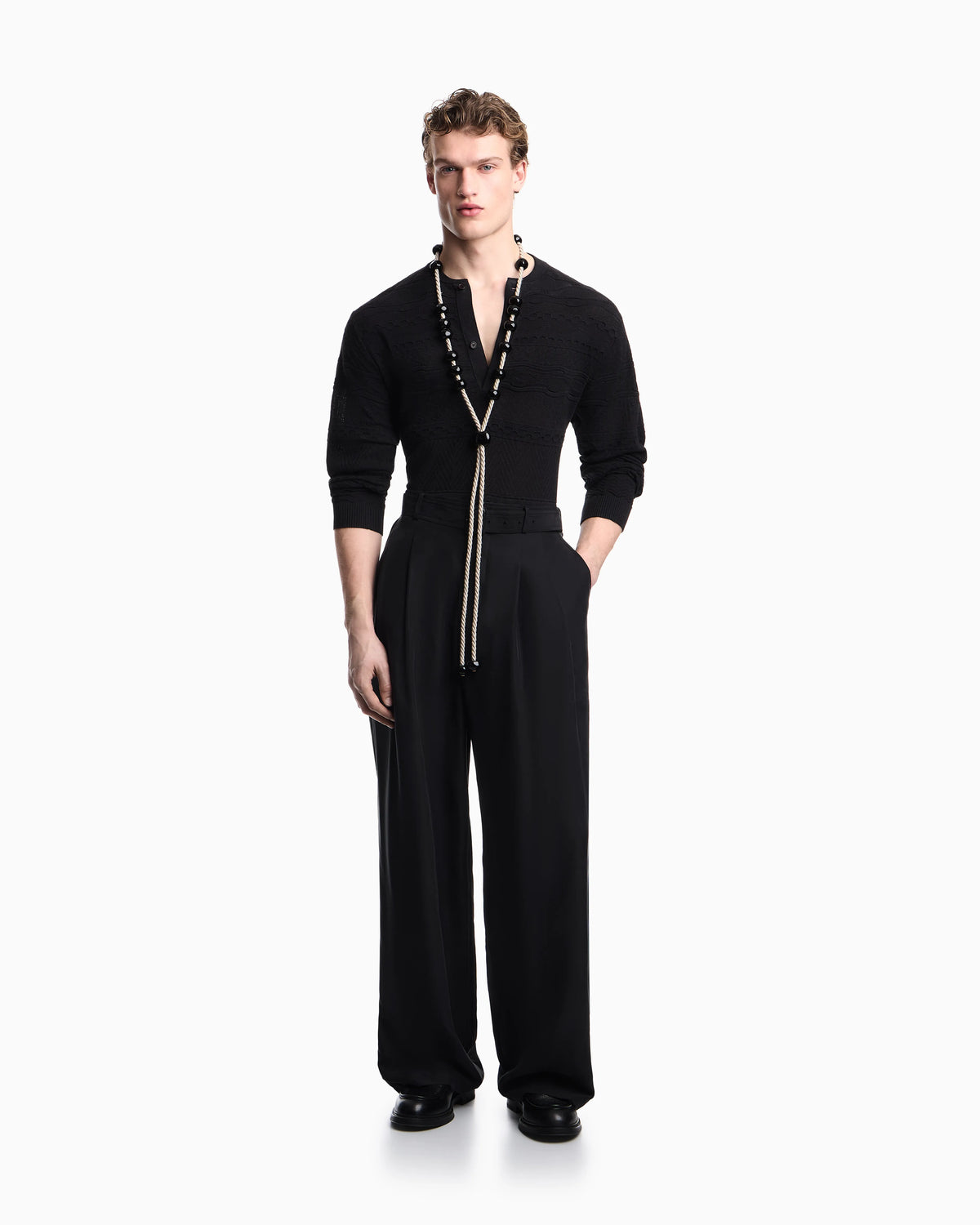 Lyocell-blend, Henley neckline jumper