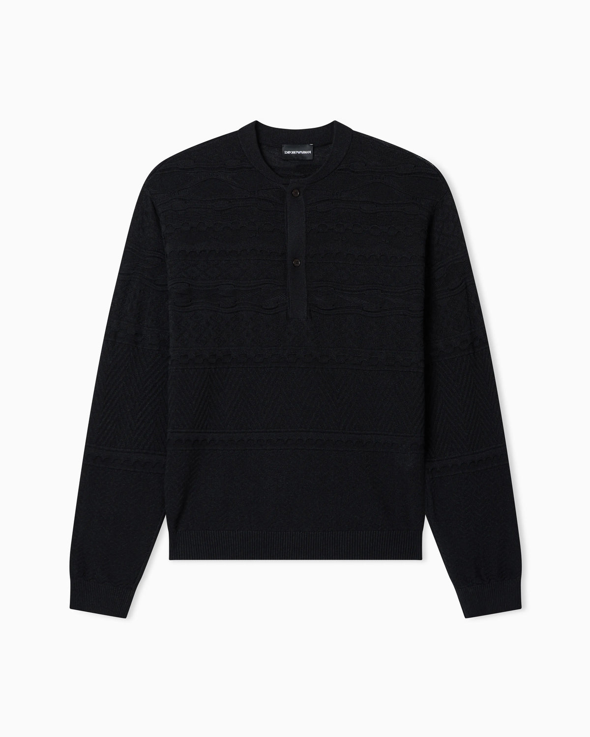 Lyocell-blend, Henley neckline jumper