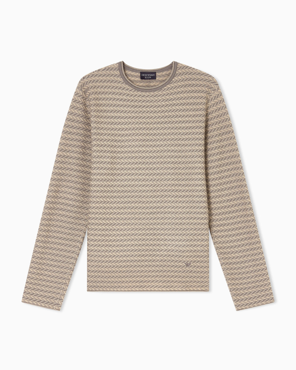 Icon virgin-wool jumper with a two-tone chevron motif