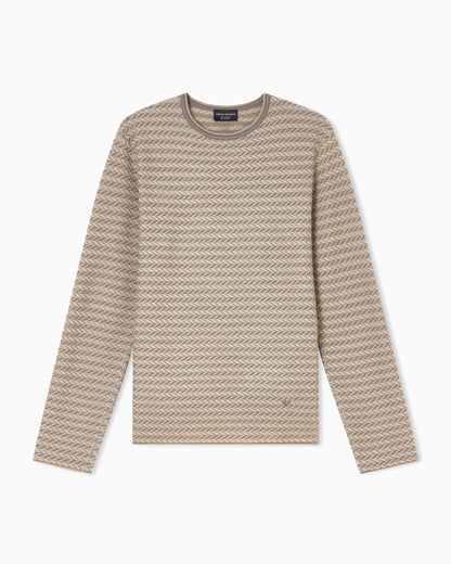 Icon virgin-wool jumper with a two-tone chevron motif