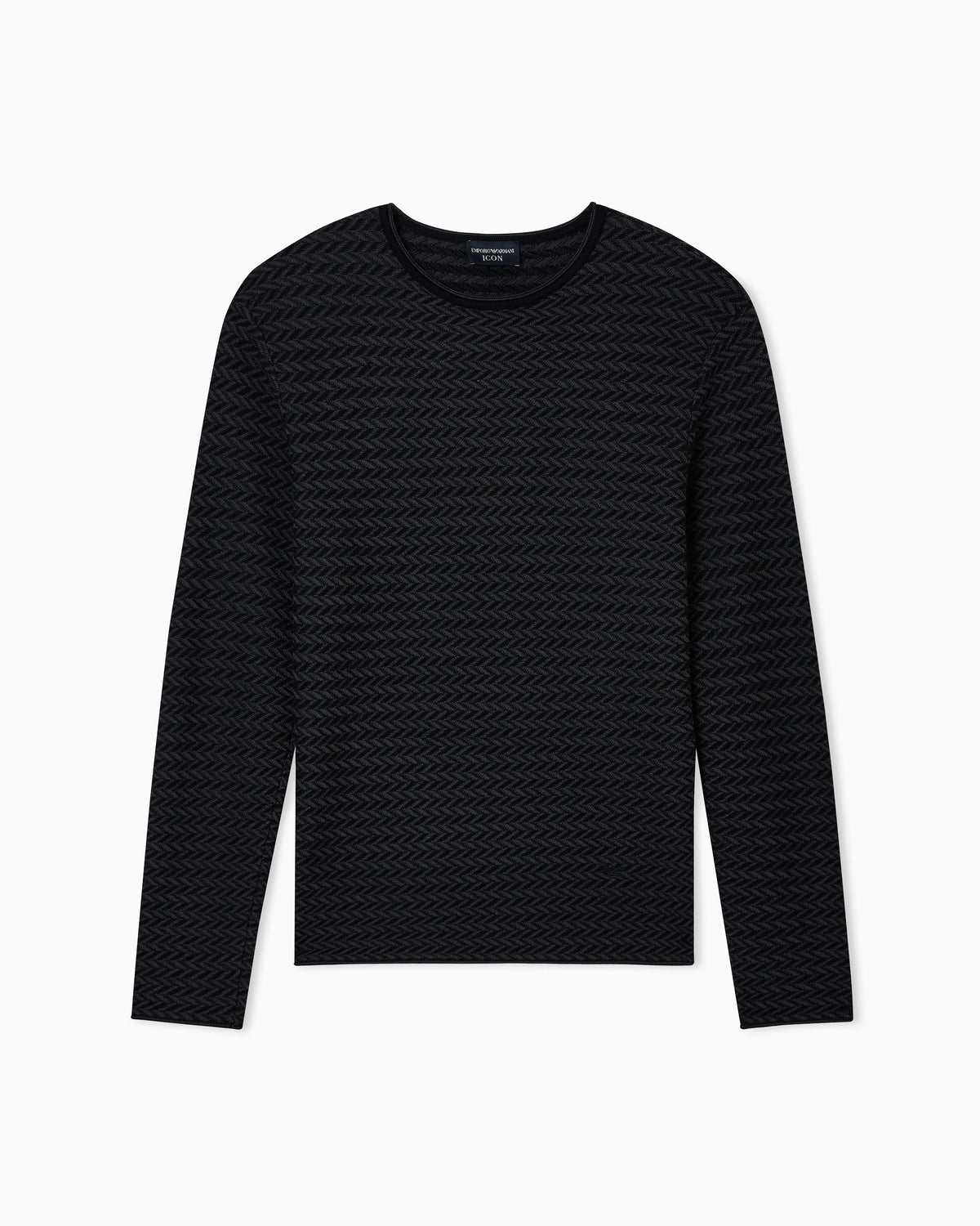 Icon virgin-wool jumper with a two-tone chevron motif