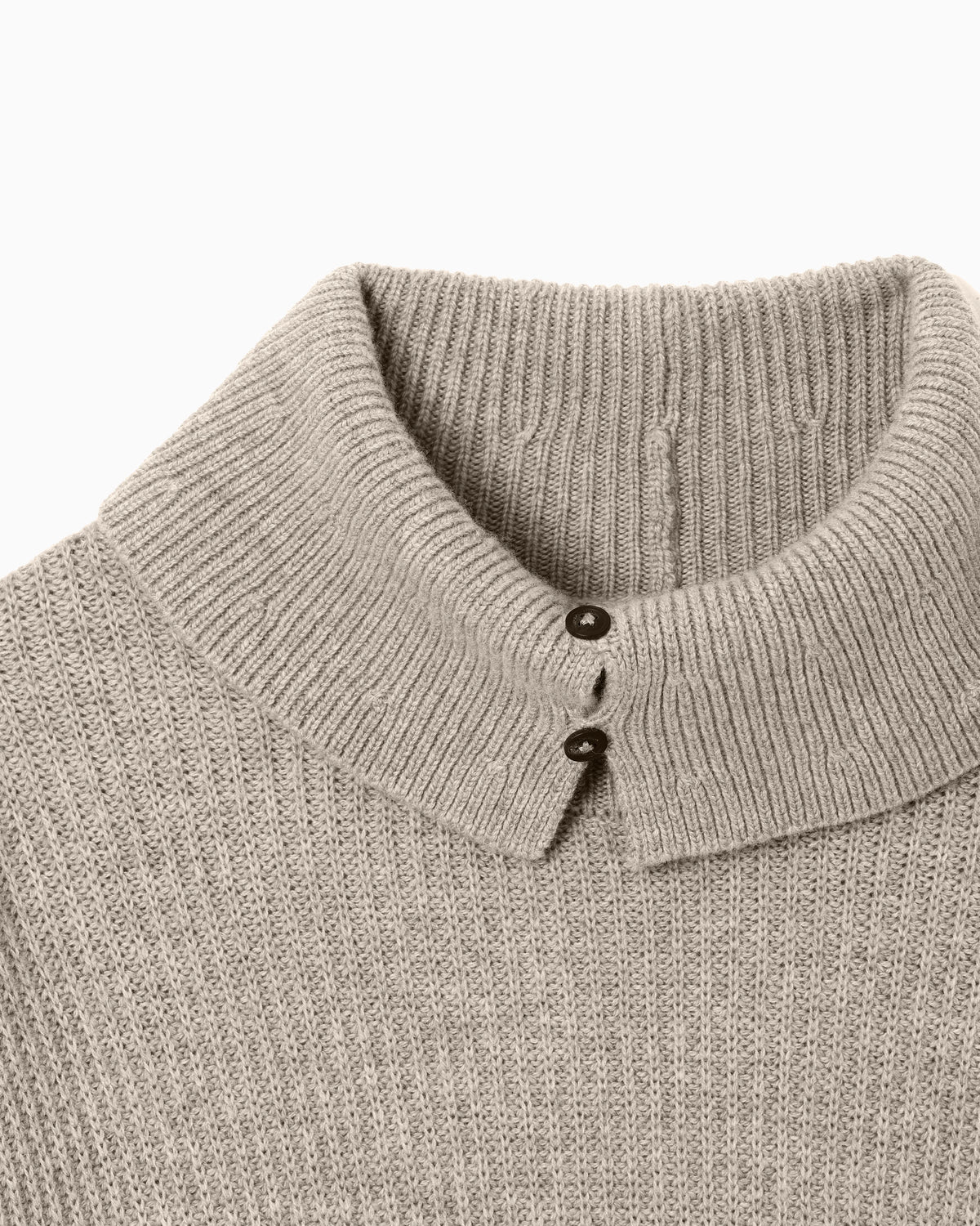 Turtleneck jumper in virgin wool with a half fisherman’s-rib knit