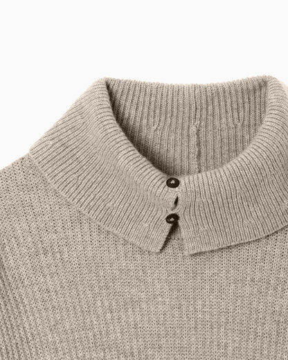 Turtleneck jumper in virgin wool with a half fisherman’s-rib knit