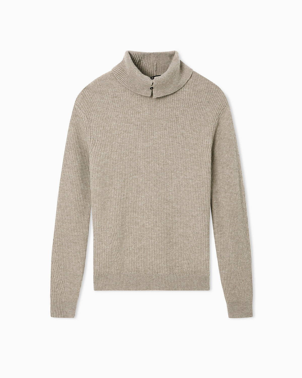 Turtleneck jumper in virgin wool with a half fisherman’s-rib knit