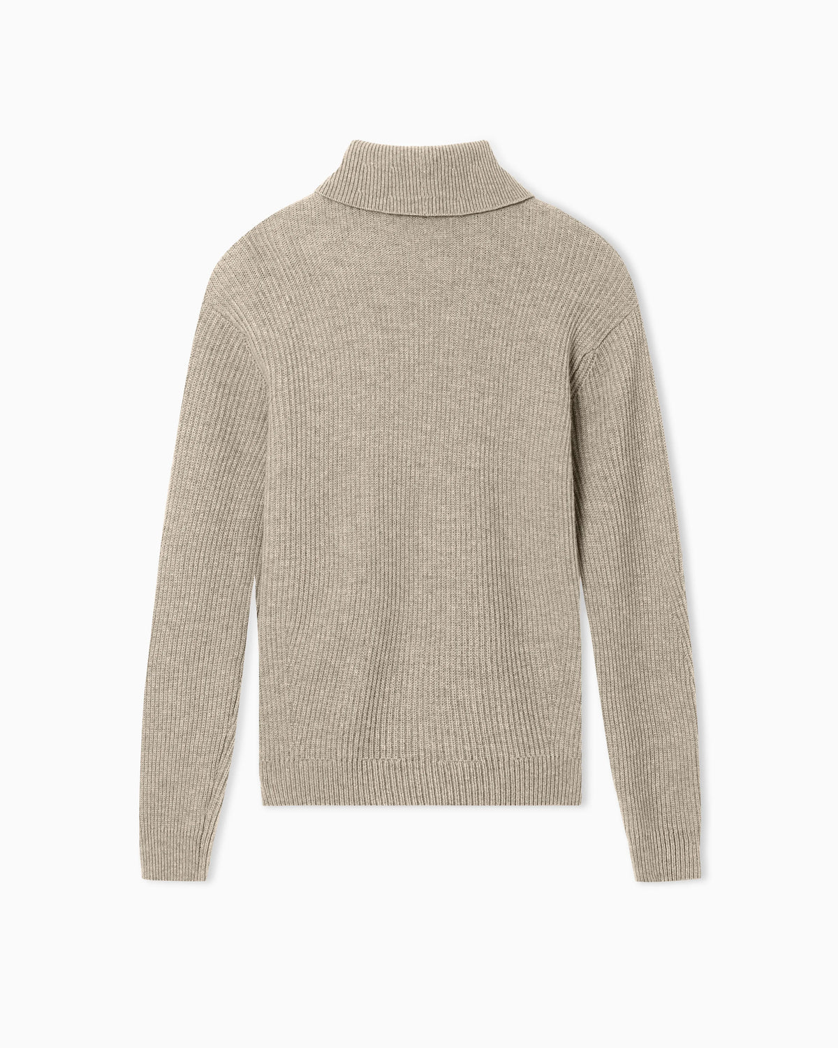 Turtleneck jumper in virgin wool with a half fisherman’s-rib knit