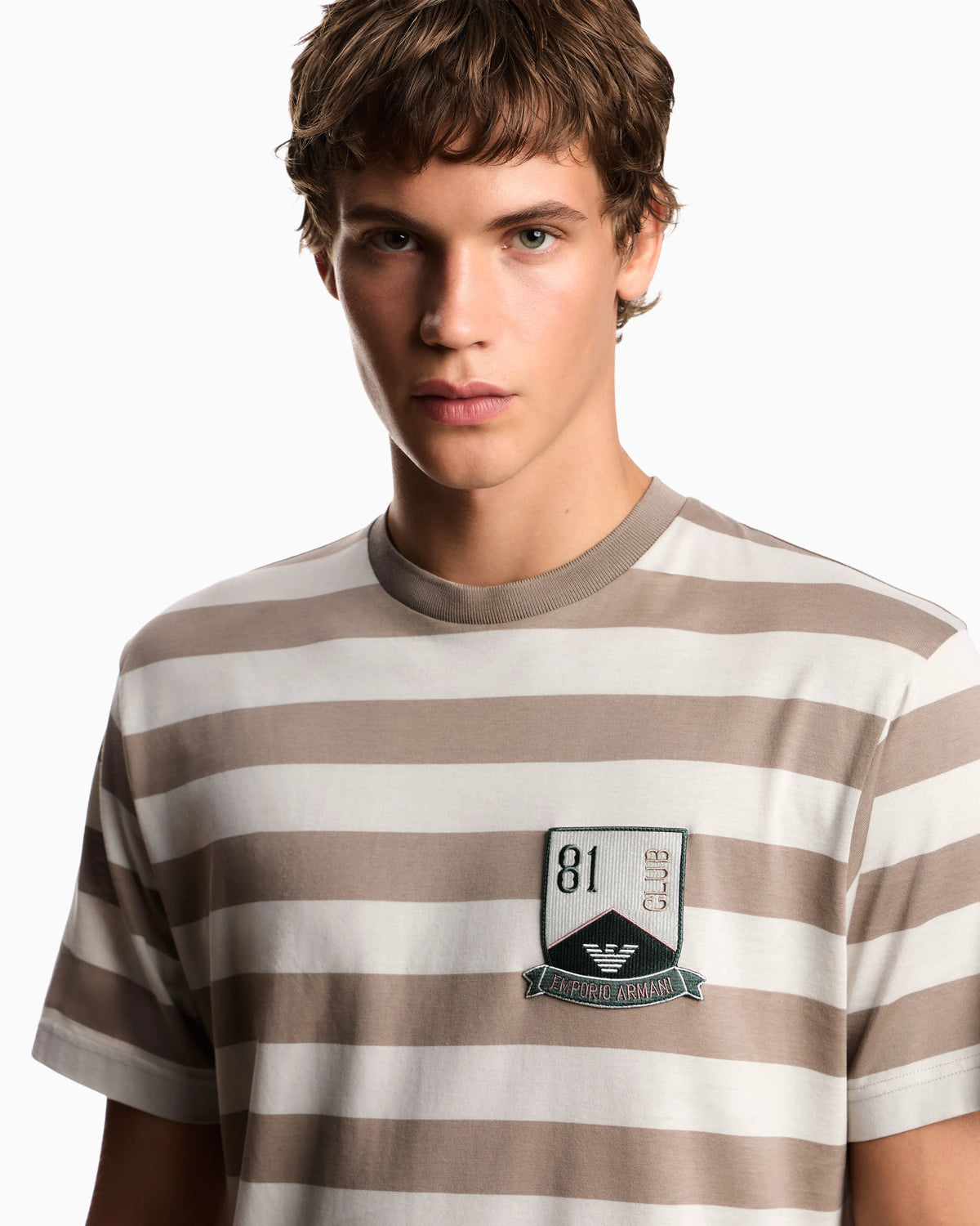 Eagle Club striped jersey T-shirt with patch