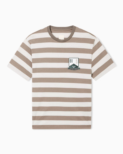 Eagle Club striped jersey T-shirt with patch