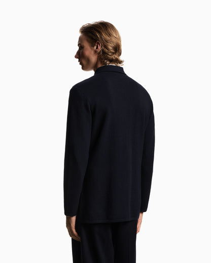 Plain-knit virgin-wool jacket