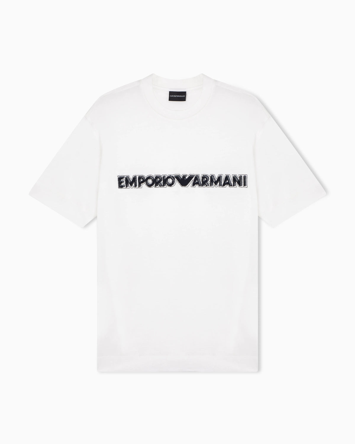 Lyocell blend jersey T-shirt with soft-touch embossed logo