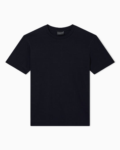 Slim-fit T-shirt in all-over micro-eagle jacquard jersey