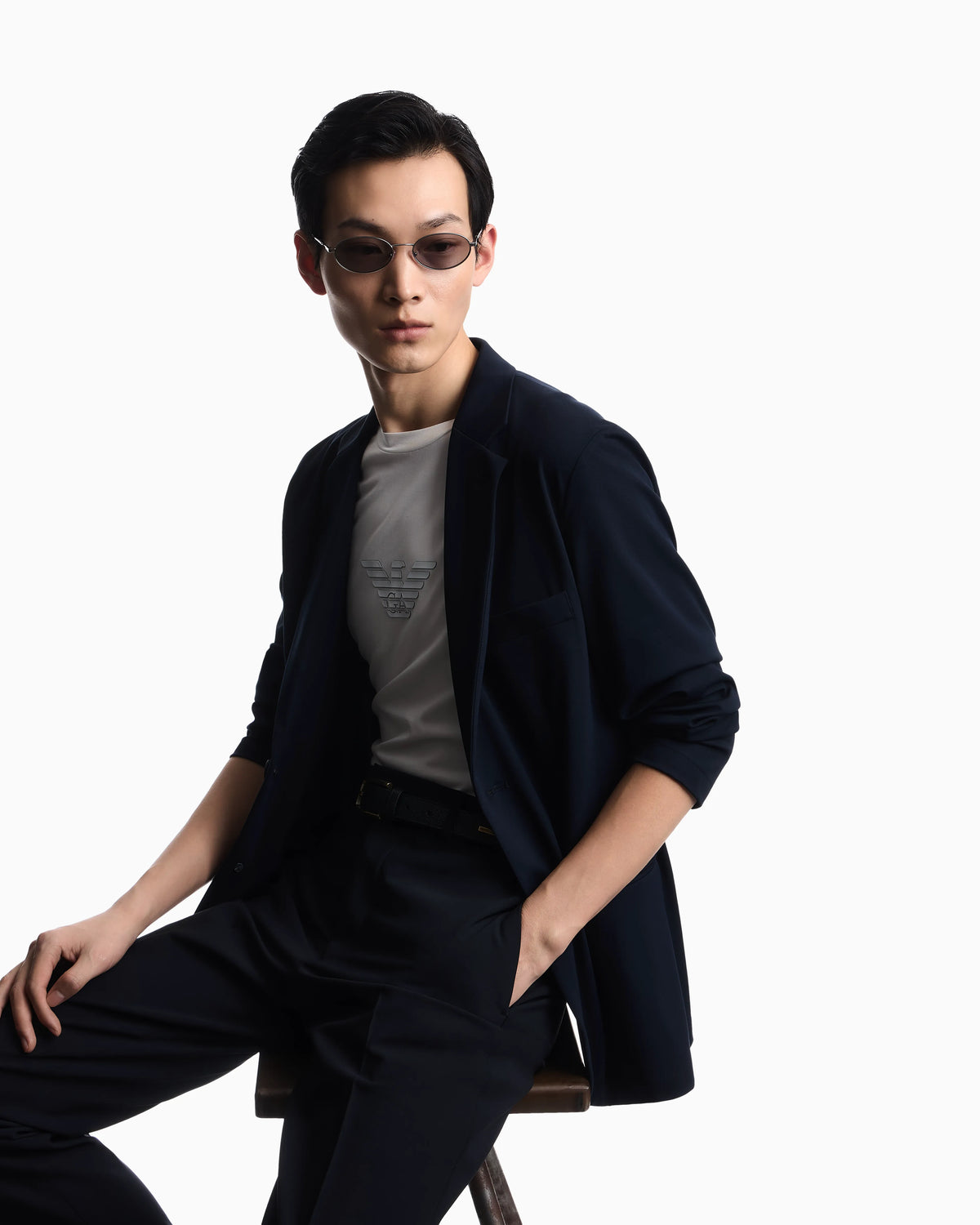 Nylon single-breasted jacket