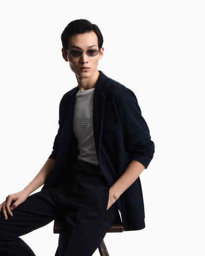 Nylon single-breasted jacket