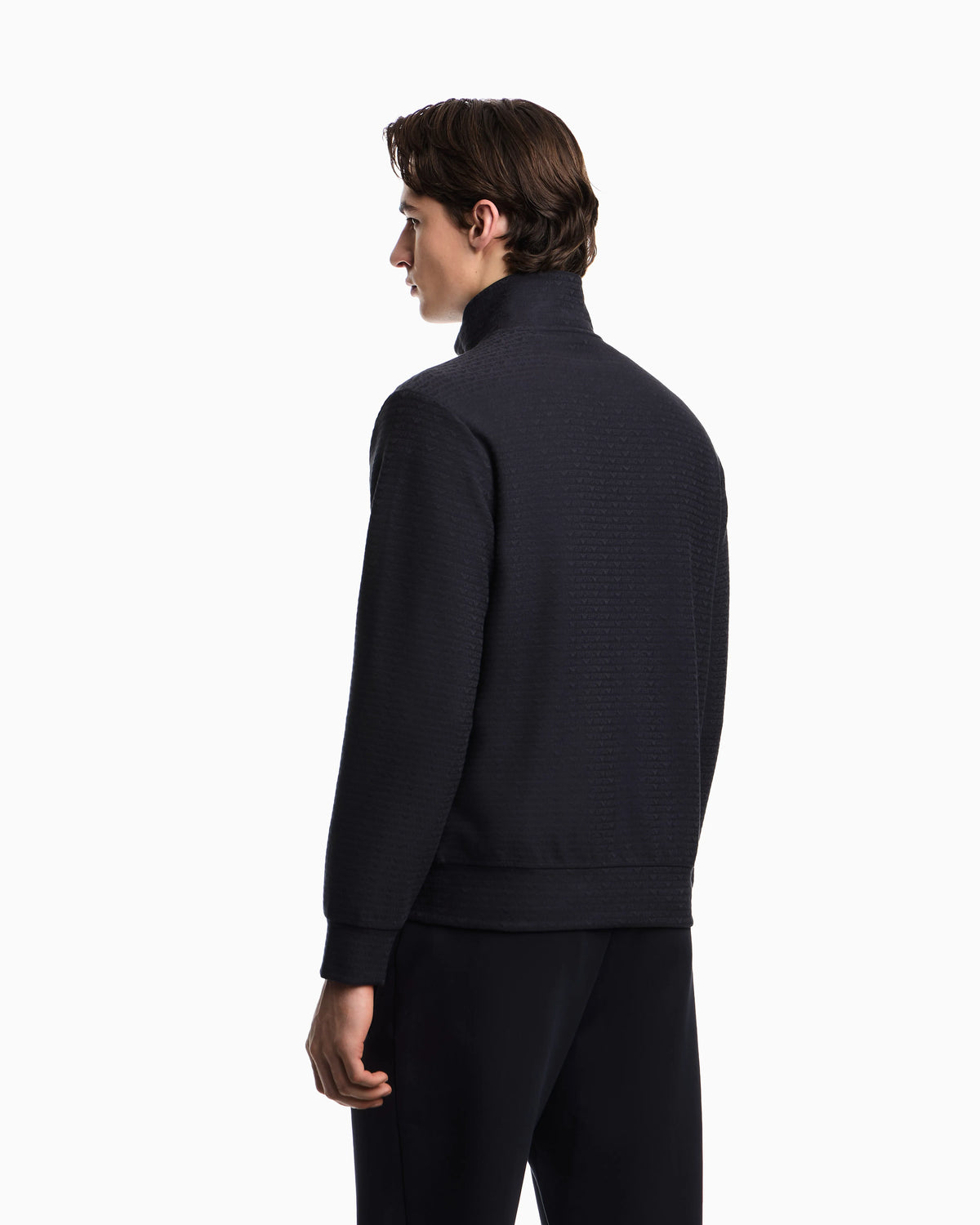 Full zip sweatshirt in jacquard jersey Essential