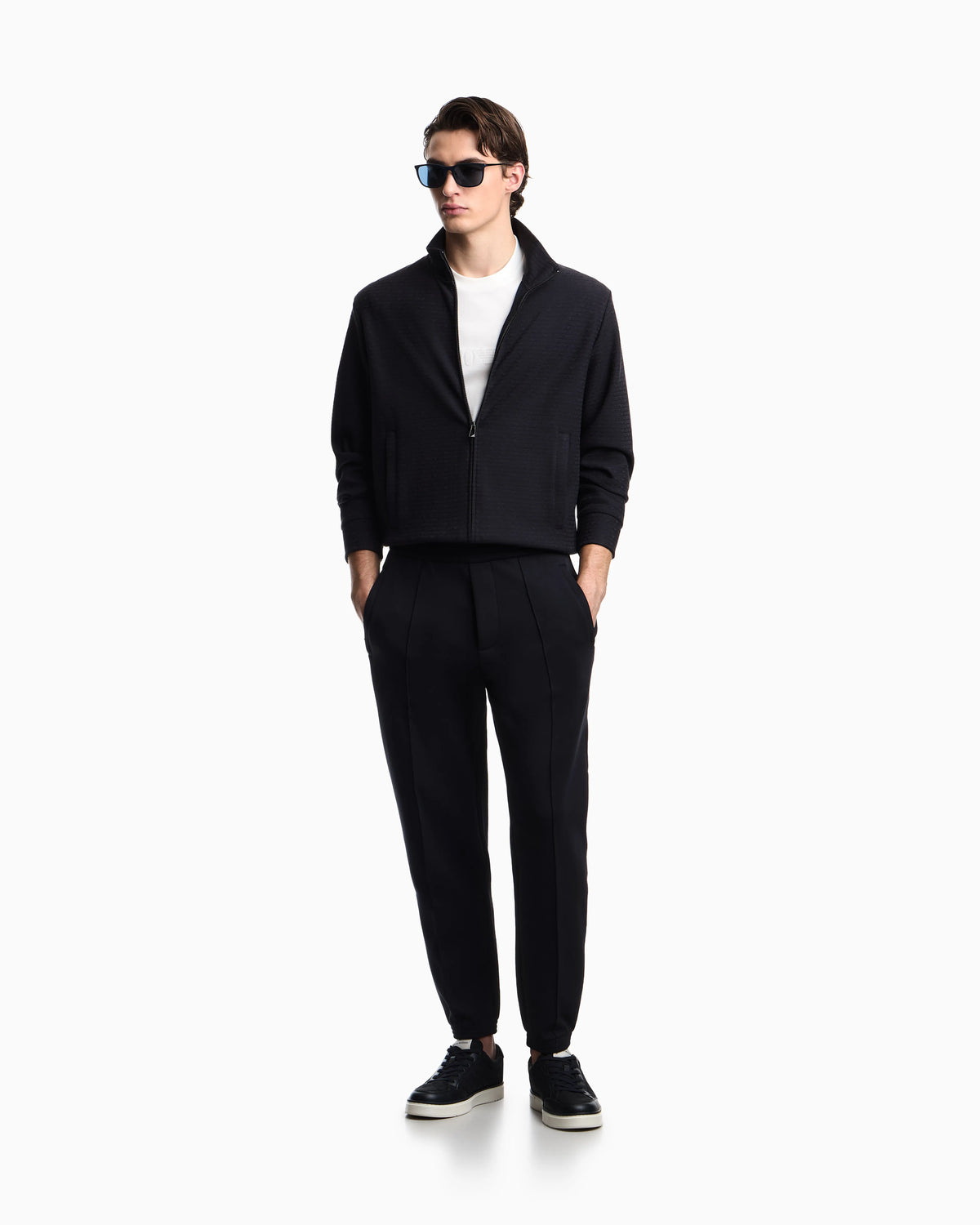 Full zip sweatshirt in jacquard jersey Essential