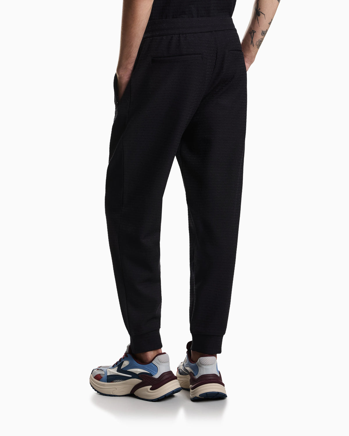 Lyocell-blend interlock-jersey joggers with jacquard lettering