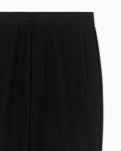Lyocell-blend interlock-jersey joggers with jacquard lettering