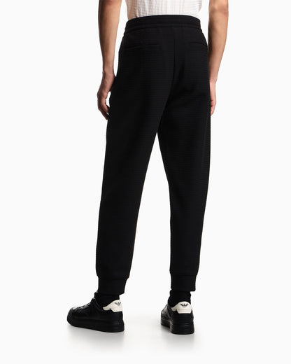 Lyocell-blend interlock-jersey joggers with jacquard lettering