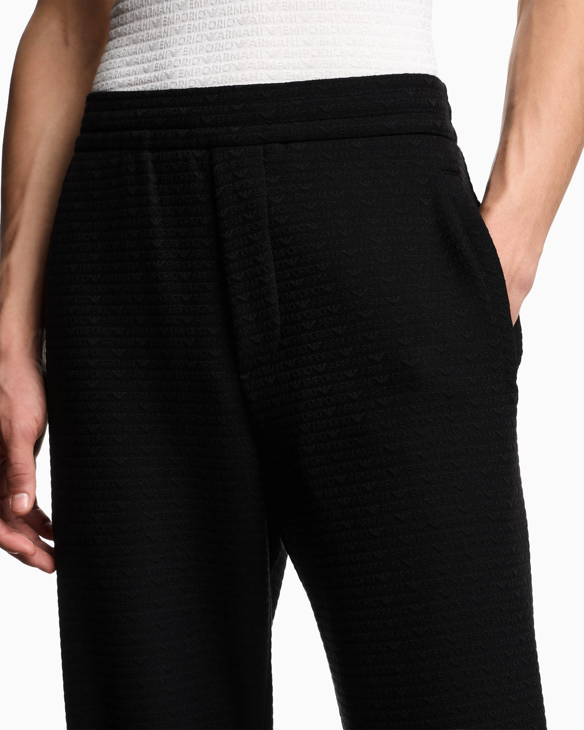 Lyocell-blend interlock-jersey joggers with jacquard lettering
