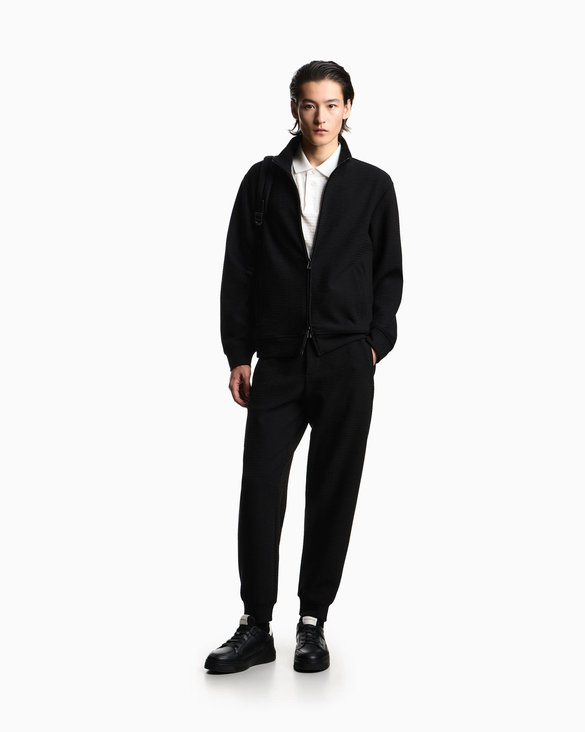Lyocell-blend interlock-jersey joggers with jacquard lettering