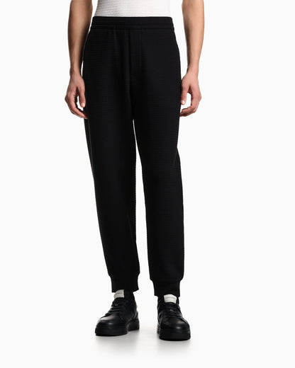 Lyocell-blend interlock-jersey joggers with jacquard lettering