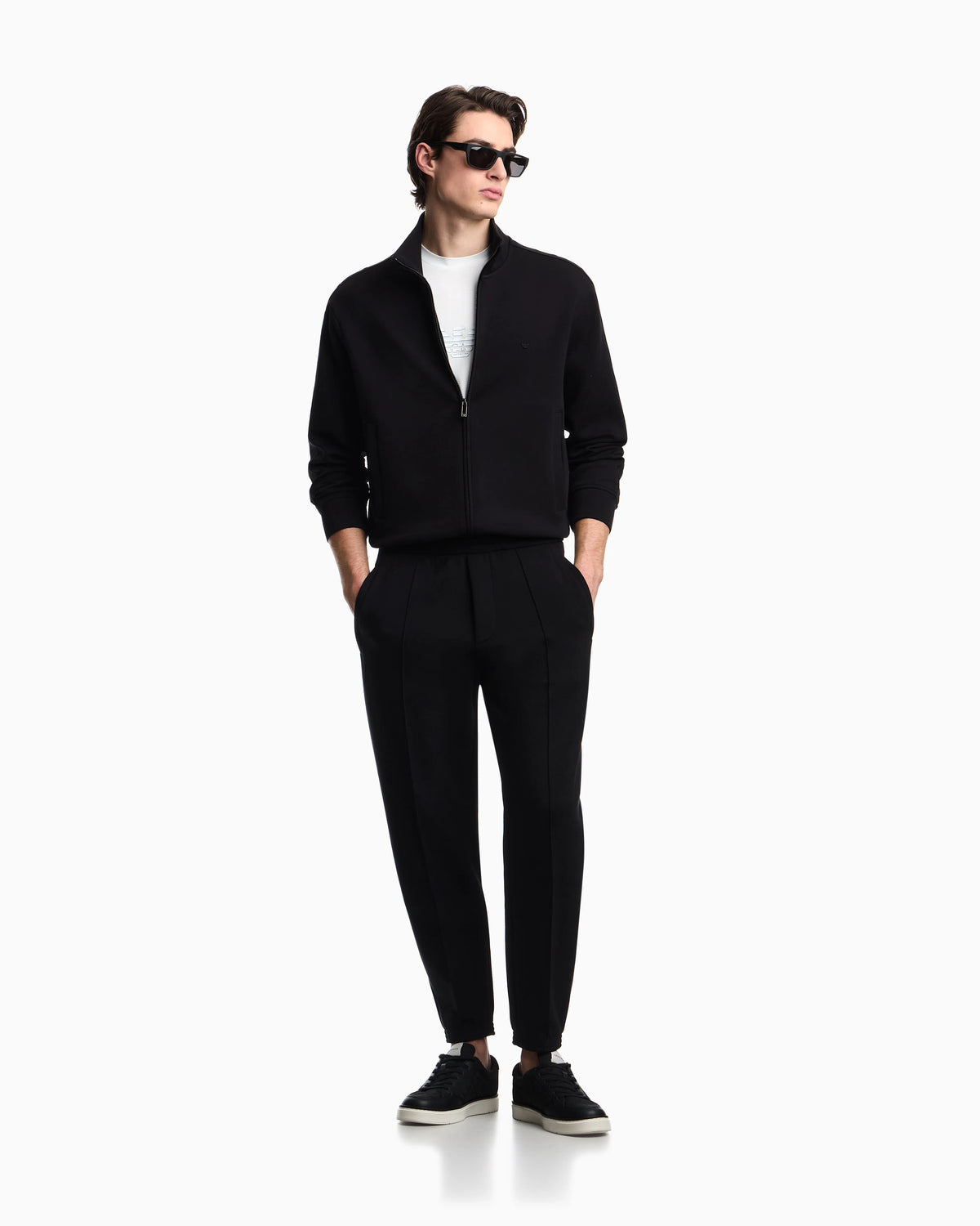 Double jersey joggers with side zip pockets Essential