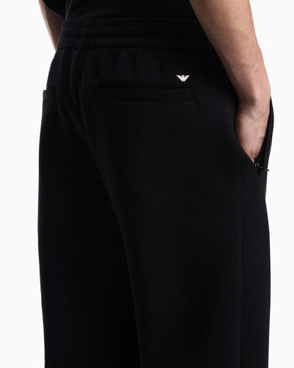 Double jersey trousers with ribs