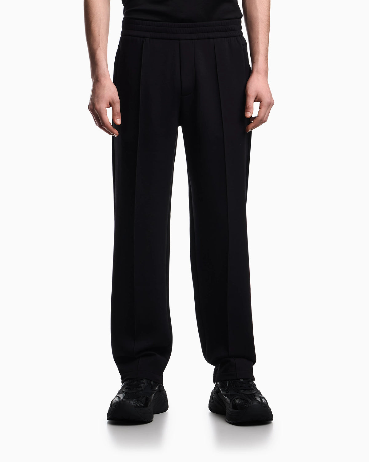 Double jersey trousers with ribs
