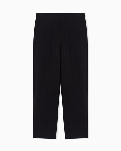 Double jersey trousers with ribs