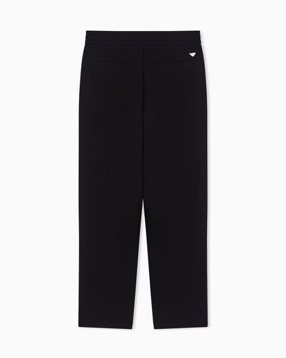 Double jersey trousers with ribs
