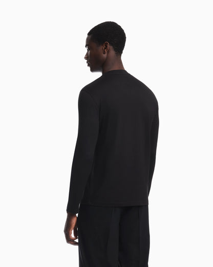 Slim-fit Pima jersey jumper with printed logo