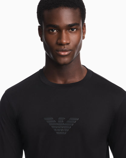 Slim-fit Pima jersey jumper with printed logo