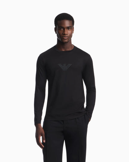Slim-fit Pima jersey jumper with printed logo