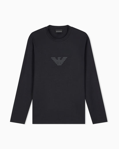 Slim-fit Pima jersey jumper with printed logo