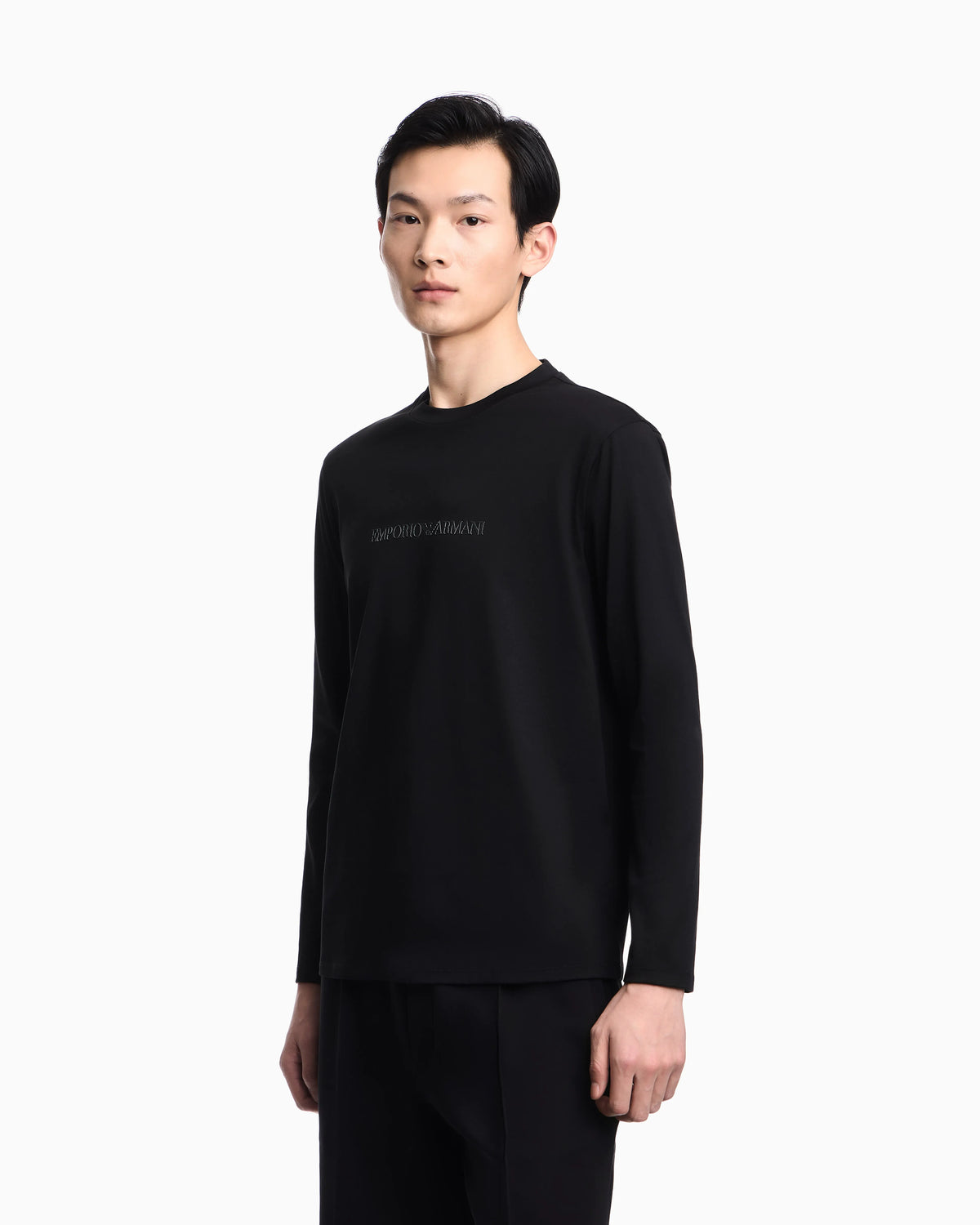 Slim-fit Pima jersey jumper with printed logo