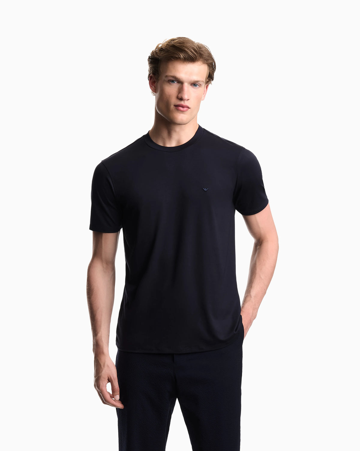 Plain-knit virgin wool jumper