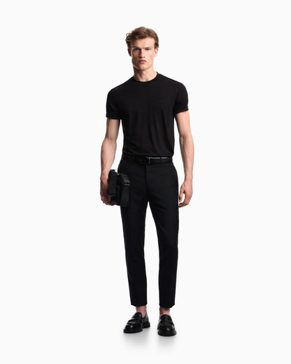 Plain-knit virgin wool jumper