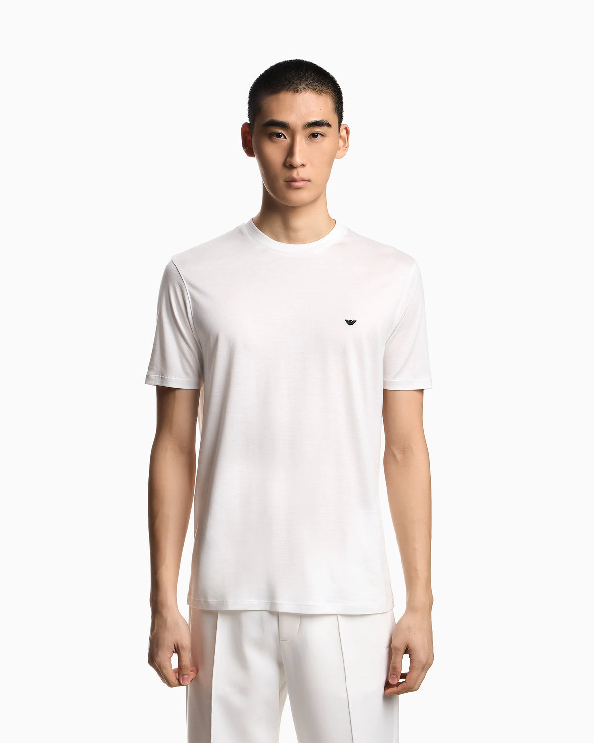 Jersey t-shirt with embroidery in lyocell-blend Essential