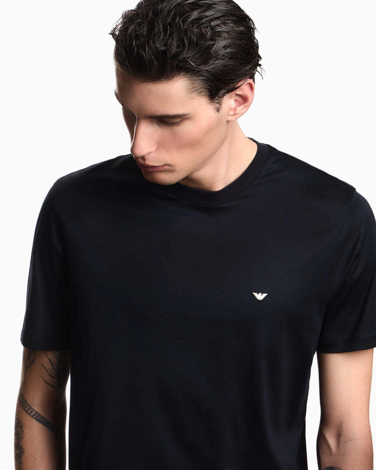 Jersey t-shirt with embroidery in lyocell-blend Essential