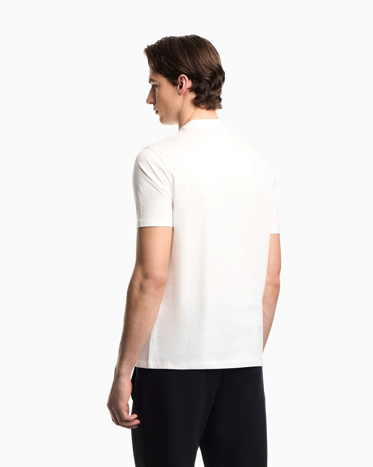Intarsia jersey t-shirt in pure cotton with logo Essential