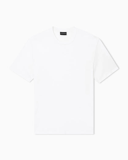 Intarsia jersey t-shirt in pure cotton with logo Essential