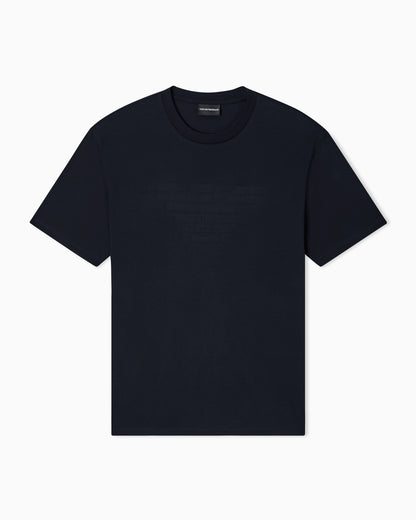 Intarsia jersey t-shirt in pure cotton with logo Essential