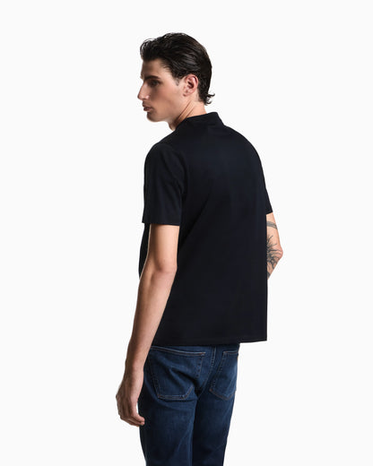 Intarsia jersey t-shirt in pure cotton with logo Essential