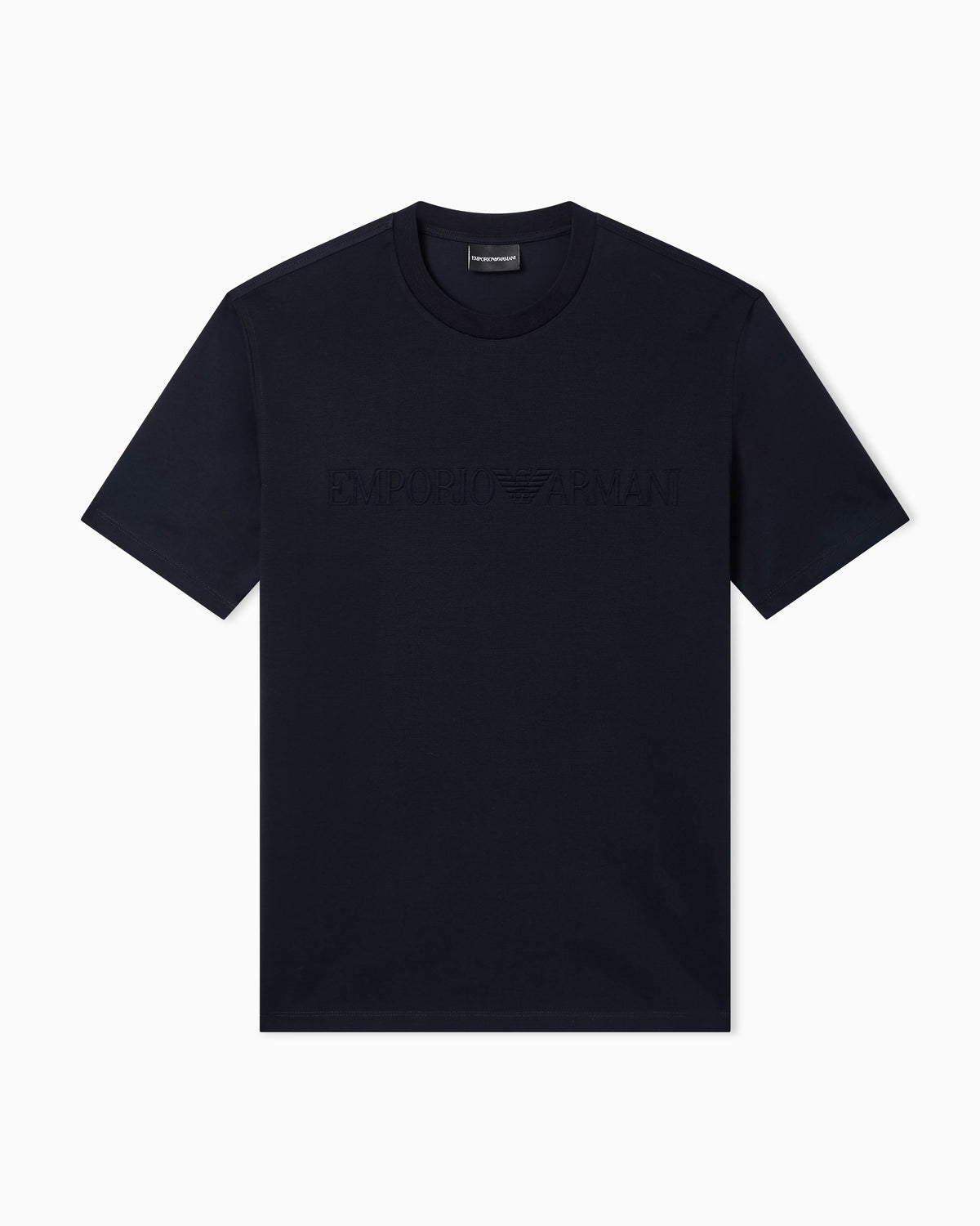 Intarsia jersey t-shirt in pure cotton with logo Essential